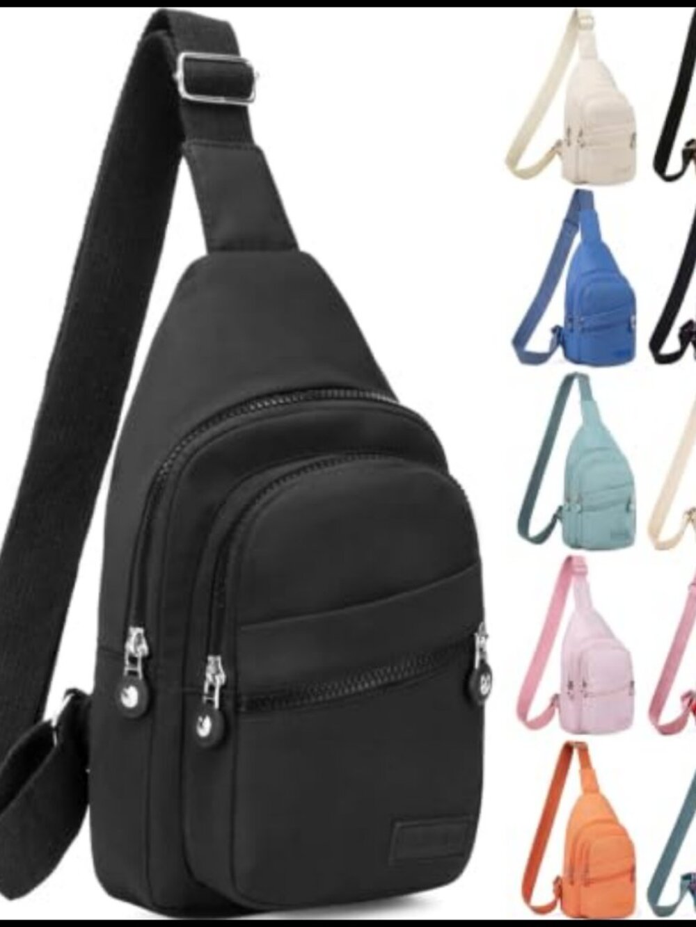 Banelu Sling Bag Crossbody Polyester Water Resistant Adjustable Unisex